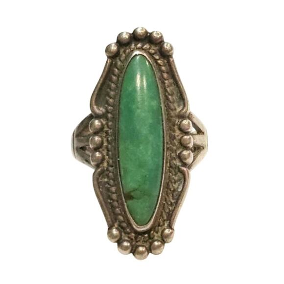 Vintage Bells Trading Post Turquoise Sterling Silver Ring - Picture 1 of 3